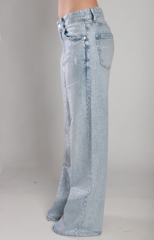 Rhinestone Light Blue Jeans
