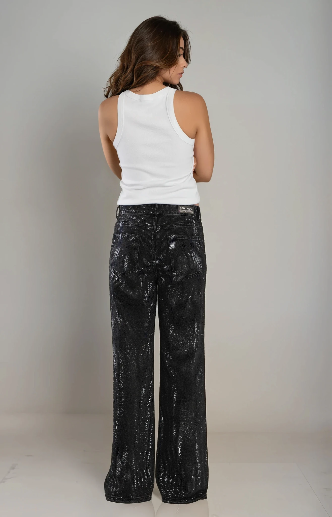 Rhinestone Black Jeans