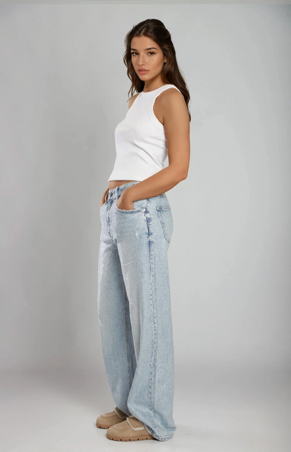 Rhinestone Light Blue Jeans