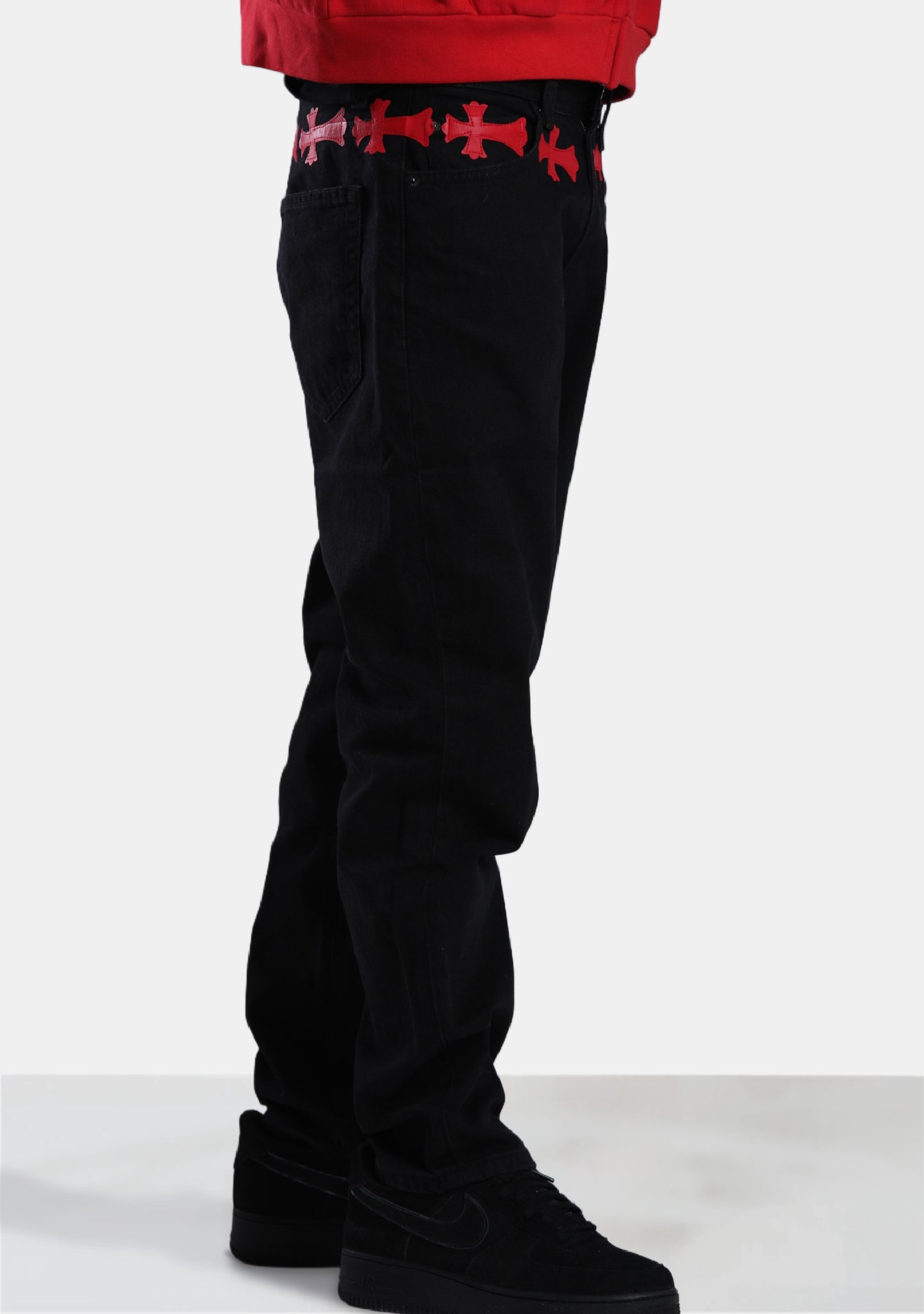 Red Cross Waist Jeans