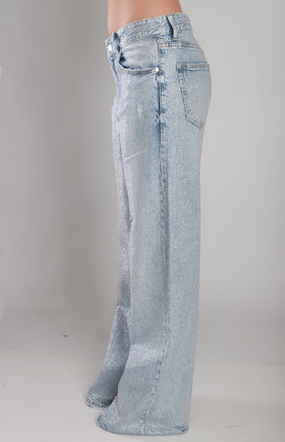 Rhinestone Light Blue Jeans
