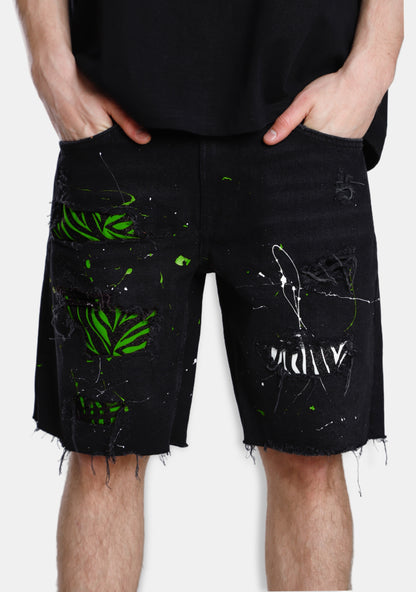 Shiny Zebra Patch Jean