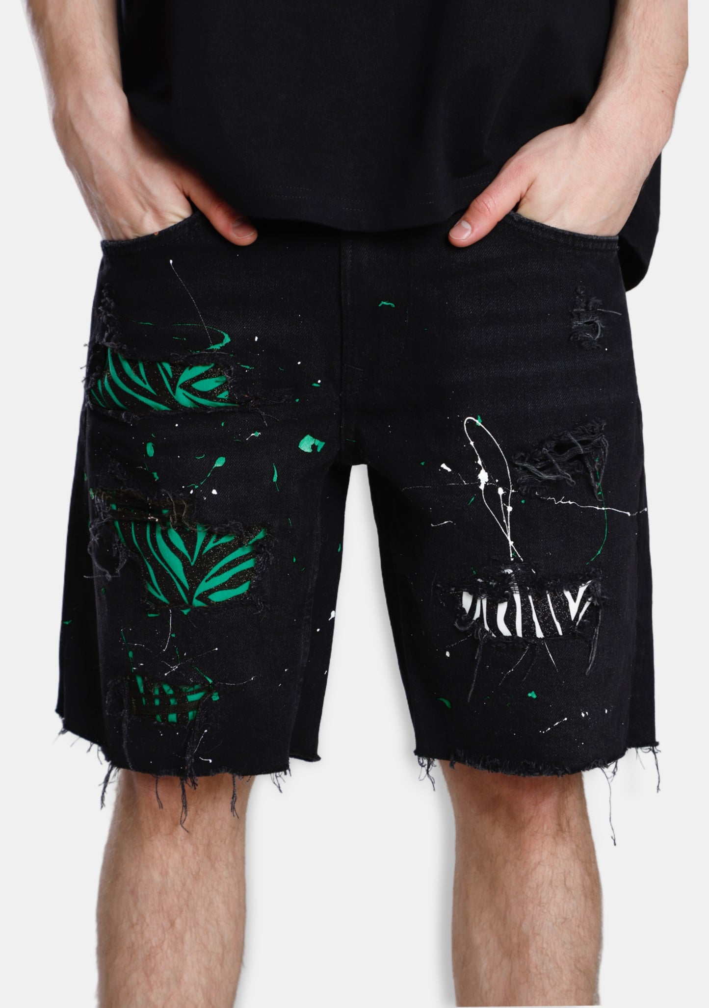 Shiny Zebra Patch Jean