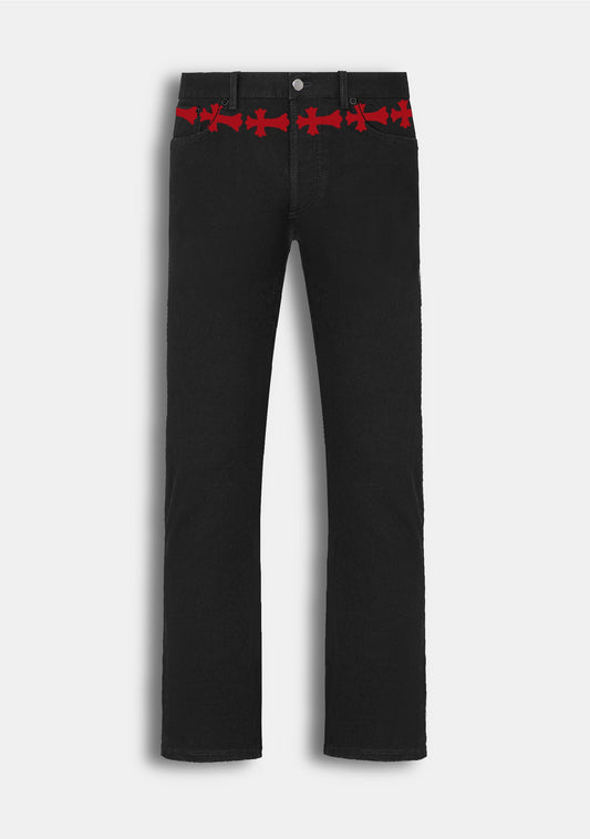 Red Cross Waist Jeans