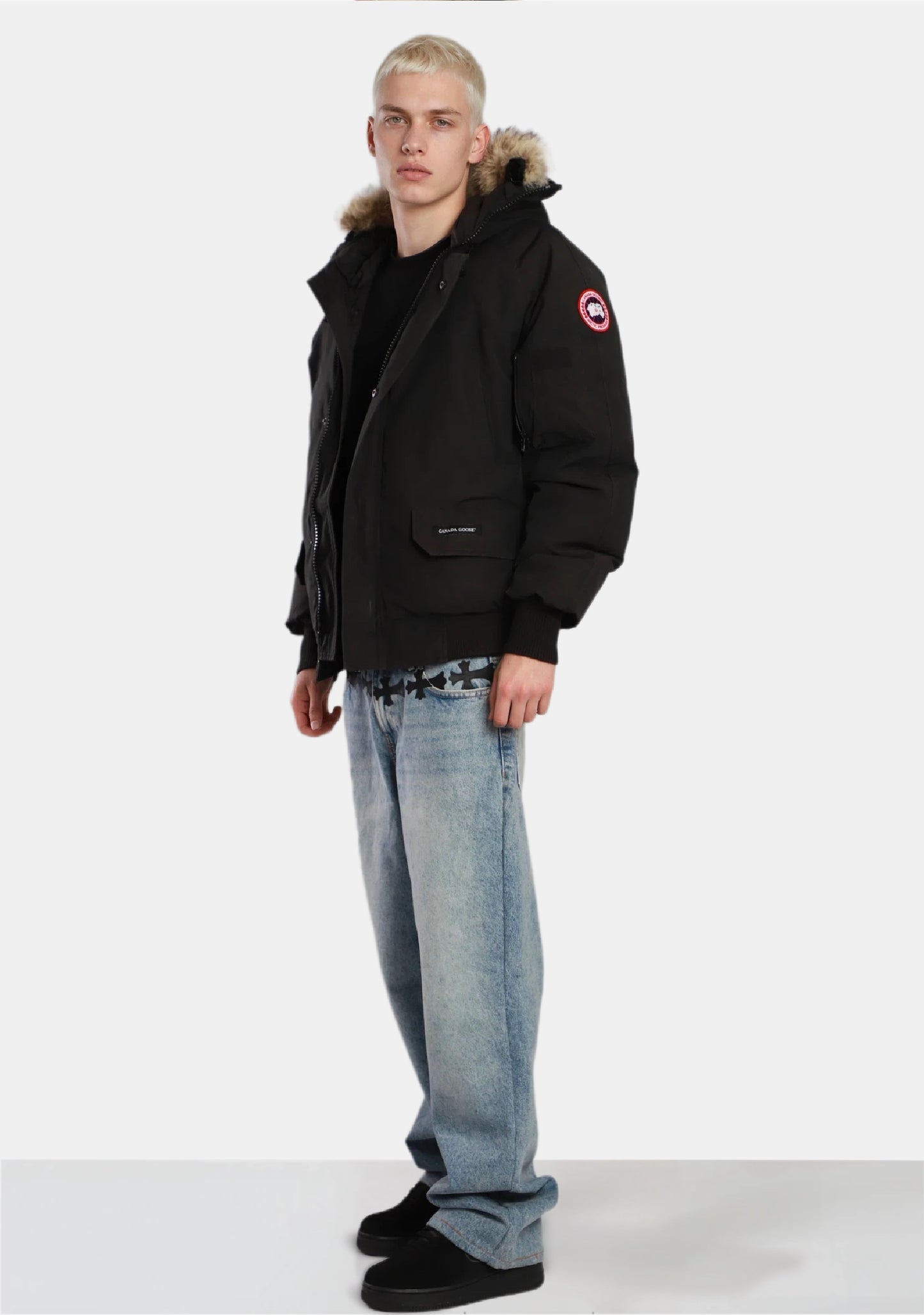 Black Cross Waist Jeans