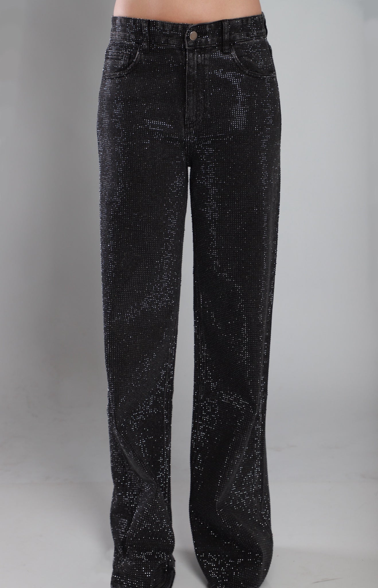 Rhinestone Black Jeans