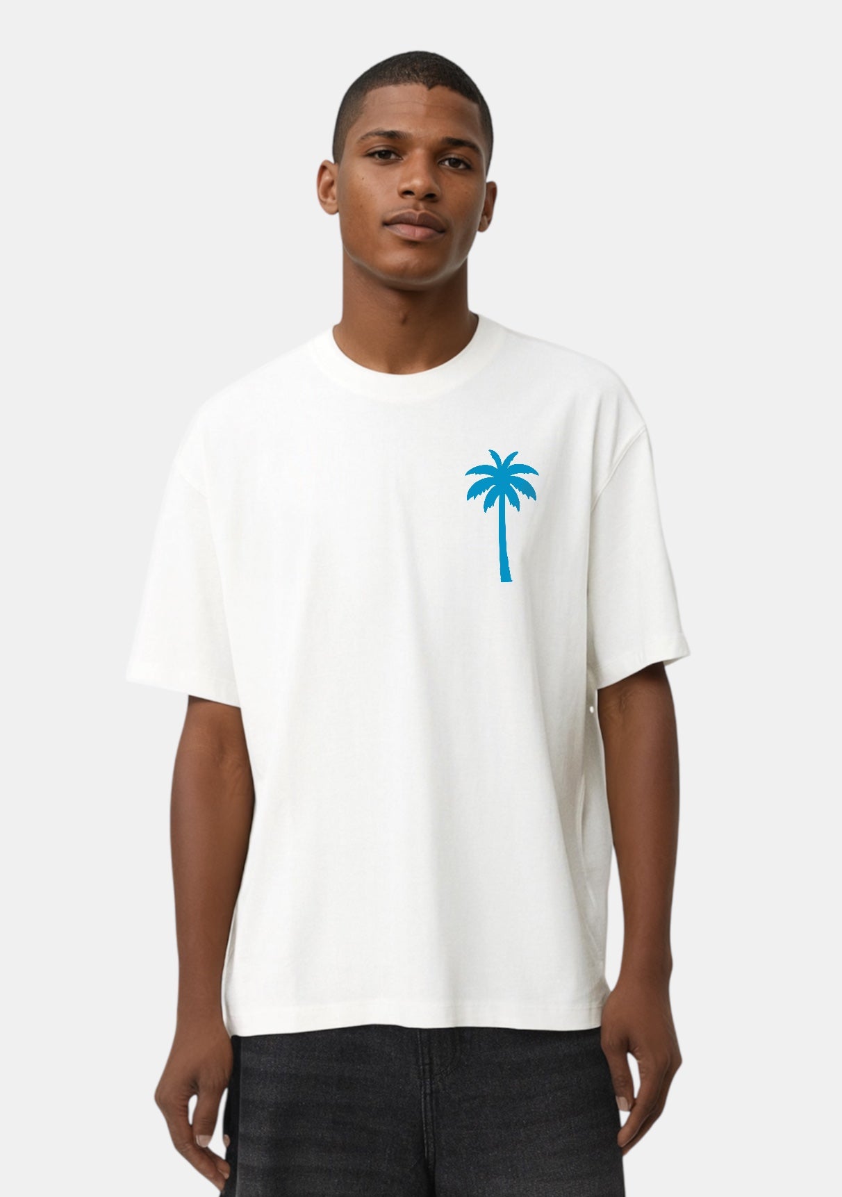 Palm White Tee