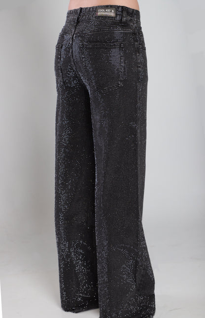 Rhinestone Black Jeans