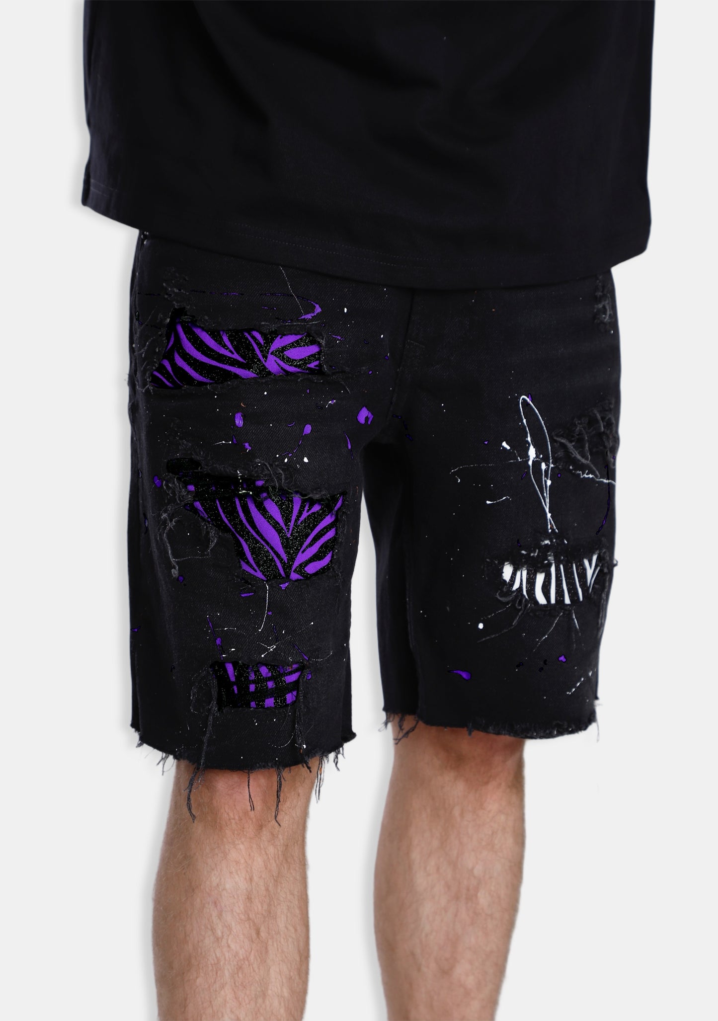 Shiny Zebra Patch Jean