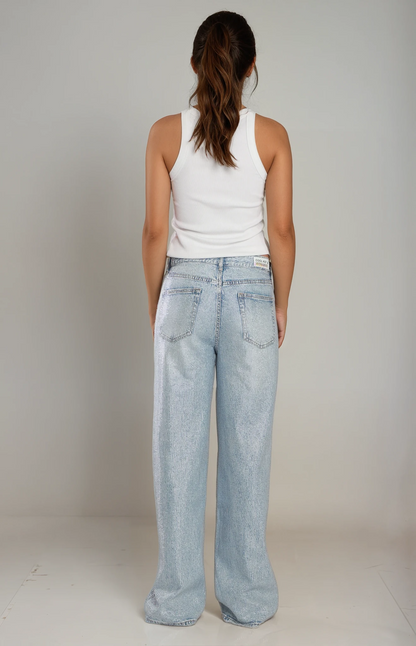 Rhinestone Light Blue Jeans