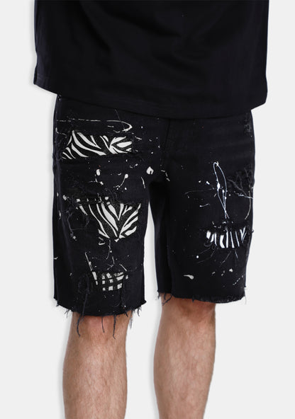 Shiny Zebra Patch Jean