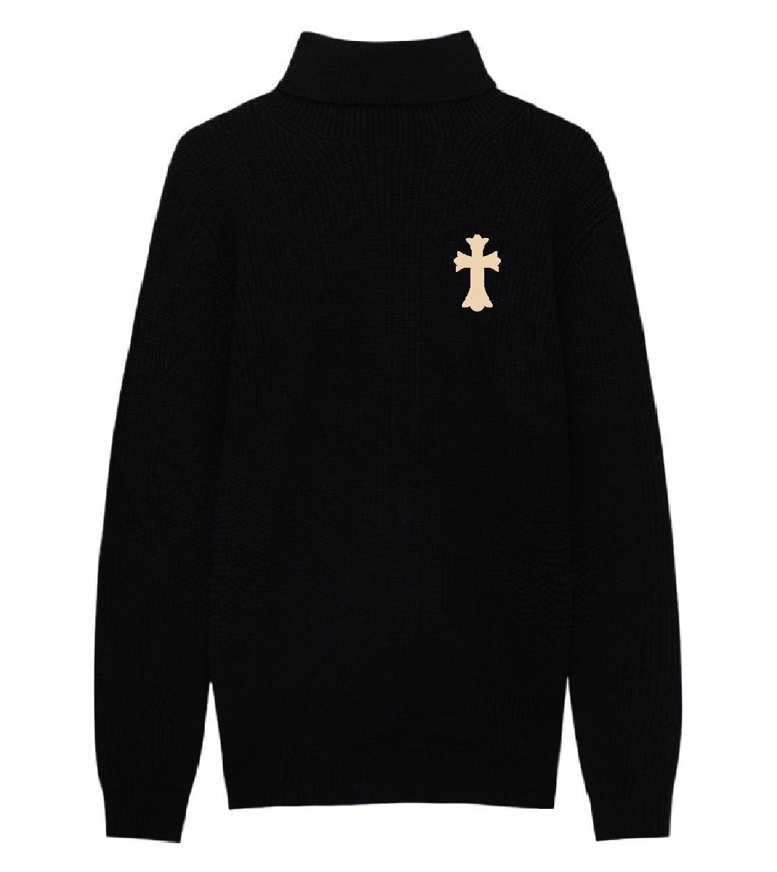 Embroidered Cross Sweater - bymarccc