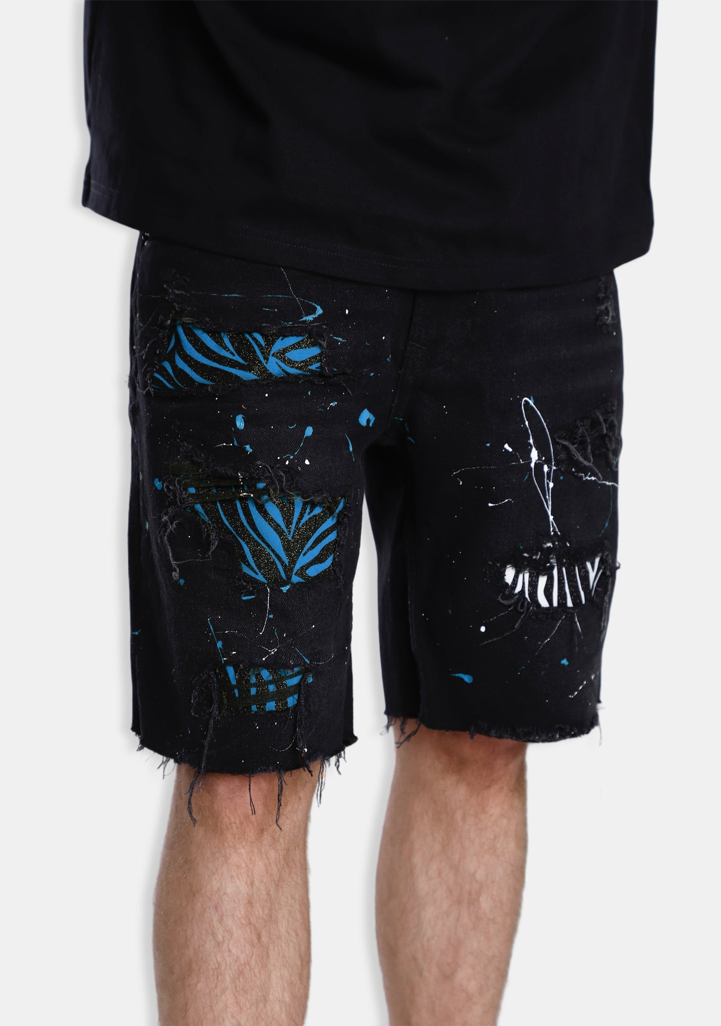 Shiny Zebra Patch Jean