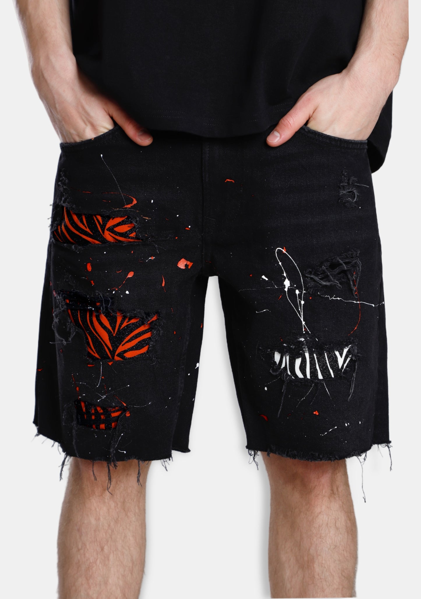 Shiny Zebra Patch Jean