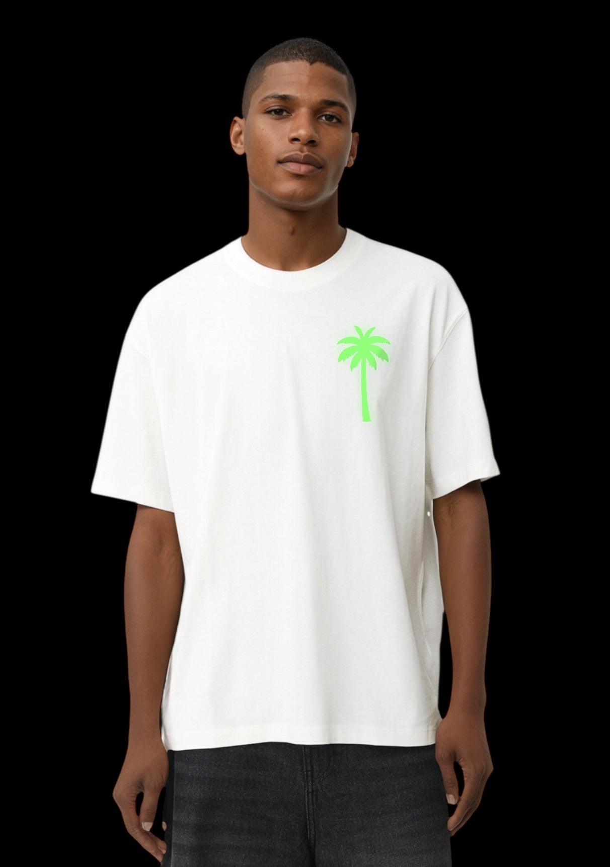 Palm White Tee