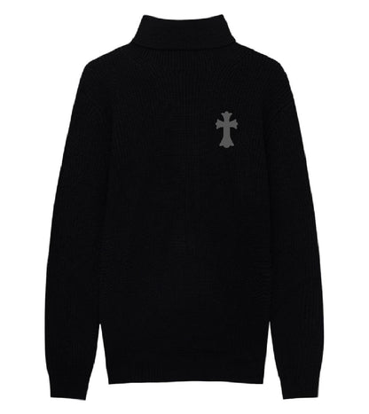 Embroidered Cross Sweater - bymarccc