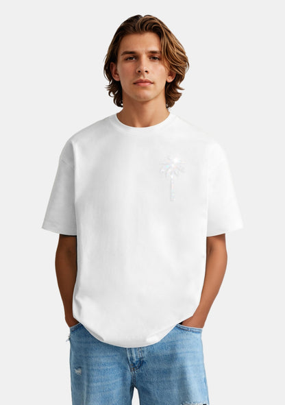 Palm White Tee