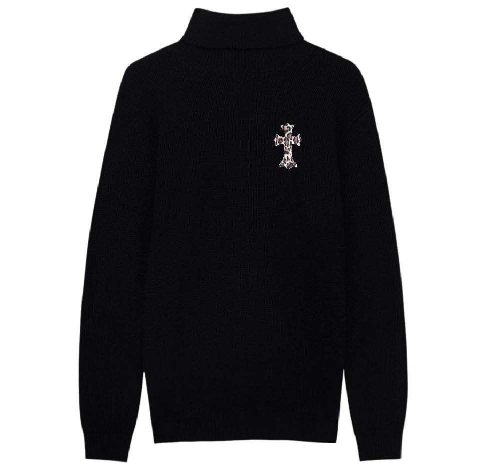 Embroidered Cross Sweater - bymarccc