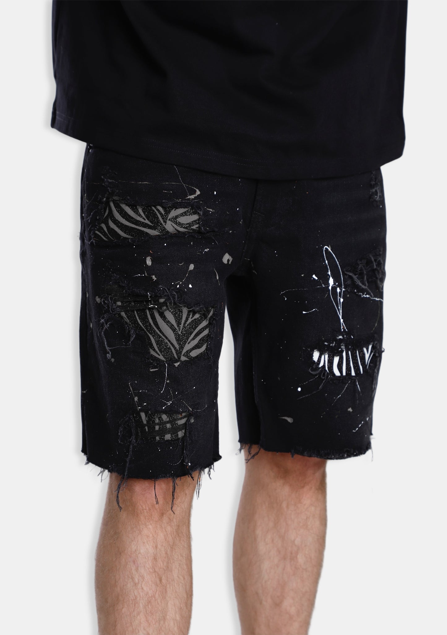 Shiny Zebra Patch Jean