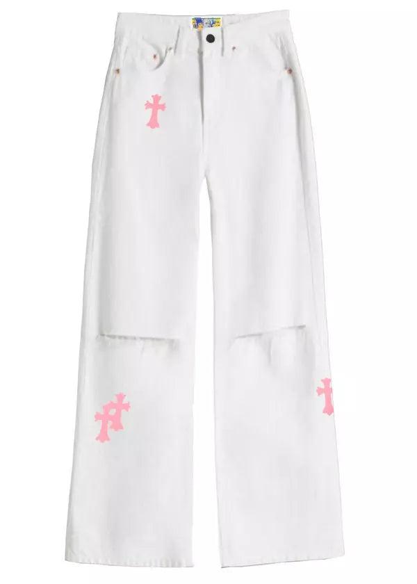 Pink Embroidered Crosses - bymarccc