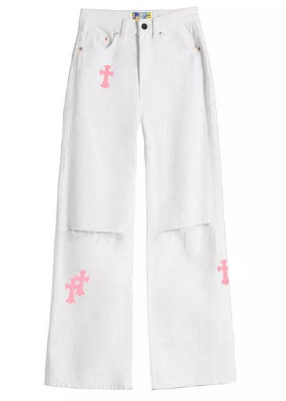 Pink Embroidered Crosses - bymarccc