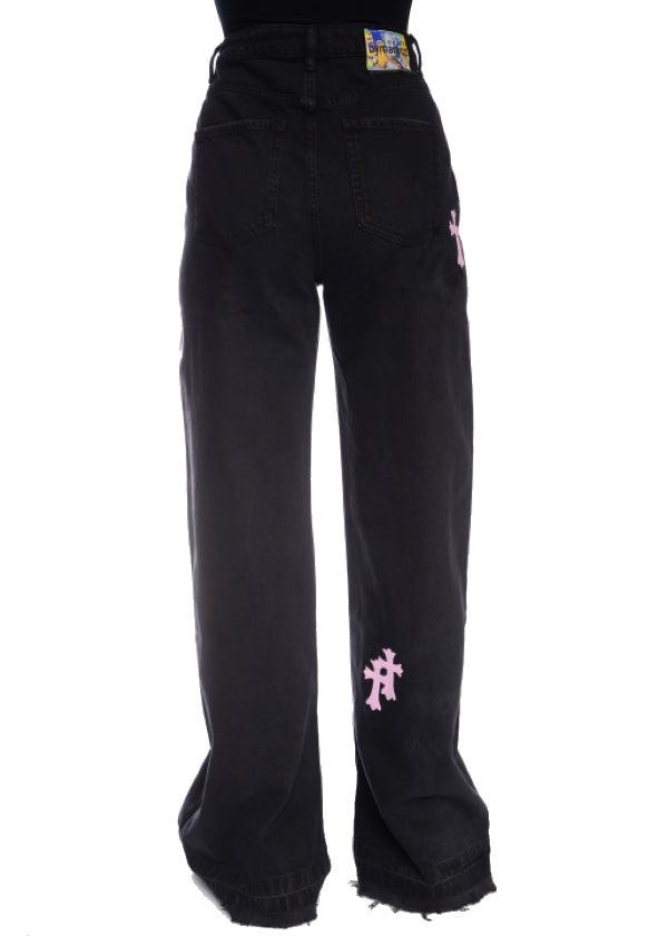 Pink Embroidered Crosses - bymarccc