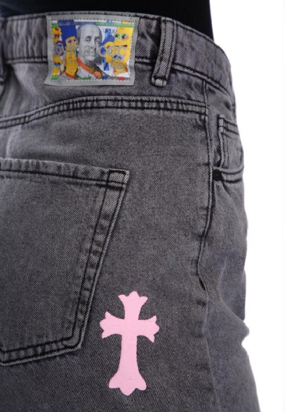 Pink Embroidered Crosses - bymarccc