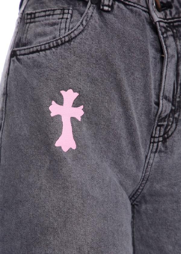 Pink Embroidered Crosses - bymarccc