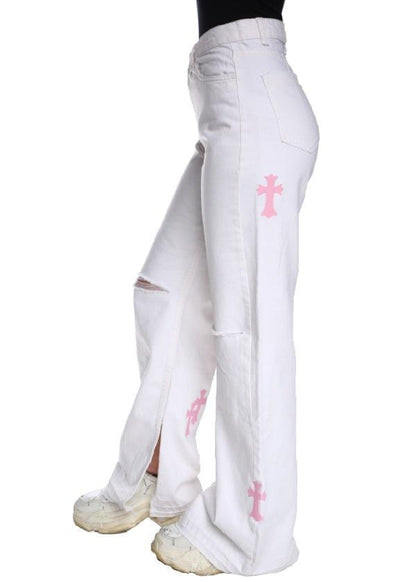 Pink Embroidered Crosses - bymarccc